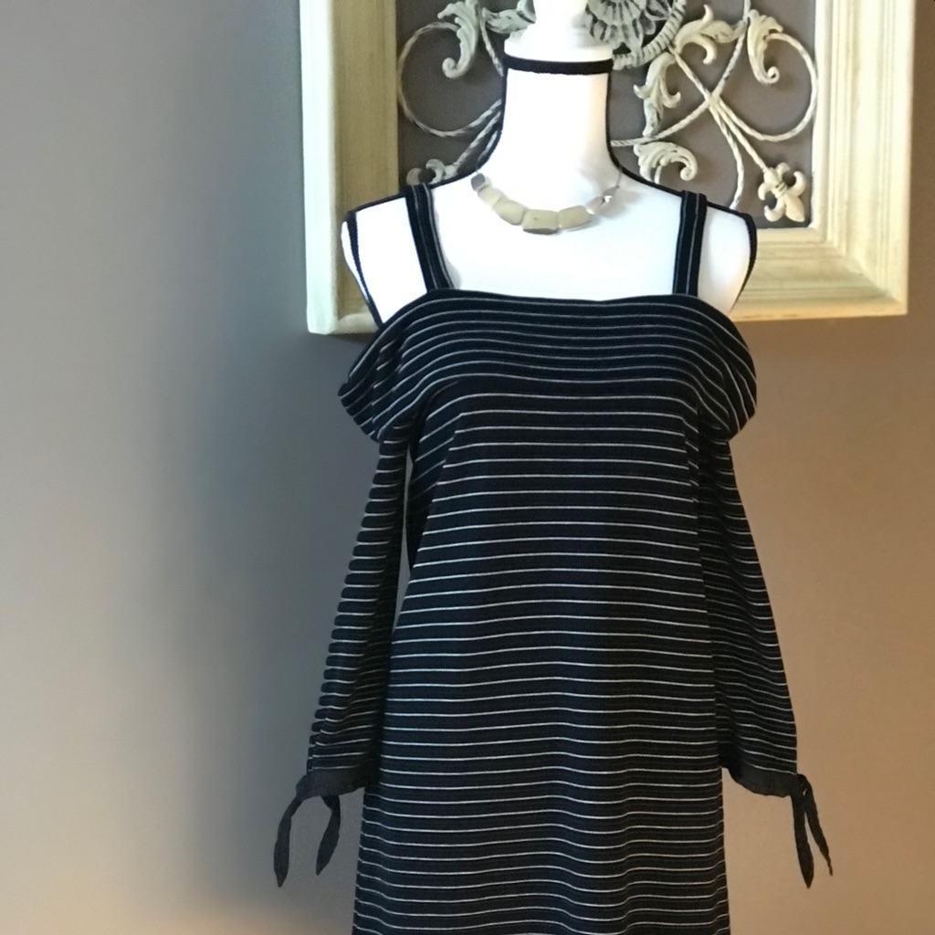 Loft Black And White Dress